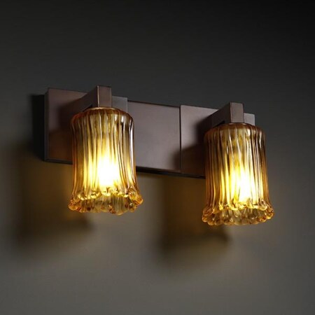 Justice Design Group GLA-8922-16-CLRT-CROM Veneto Luce Collection Modular 2-Light Bath bar